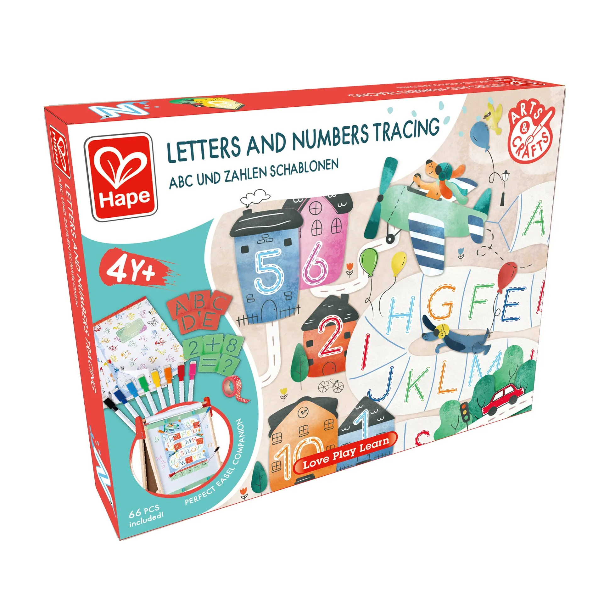 Hape Letters And Numbers Tracing Arts & Craft Set 66pcs