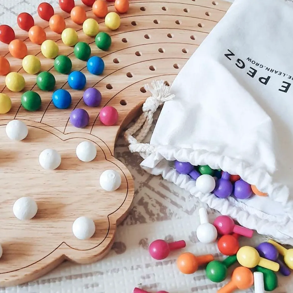 Little Pegs Rainbow Peg Boards Australian Early Educational Toys