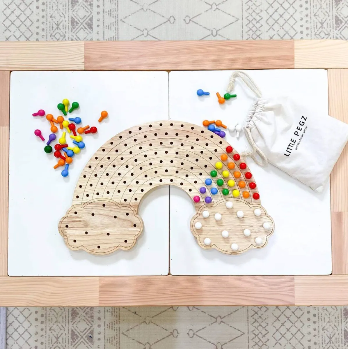 Little Pegs Rainbow Peg Boards Australian Early Educational Toys
