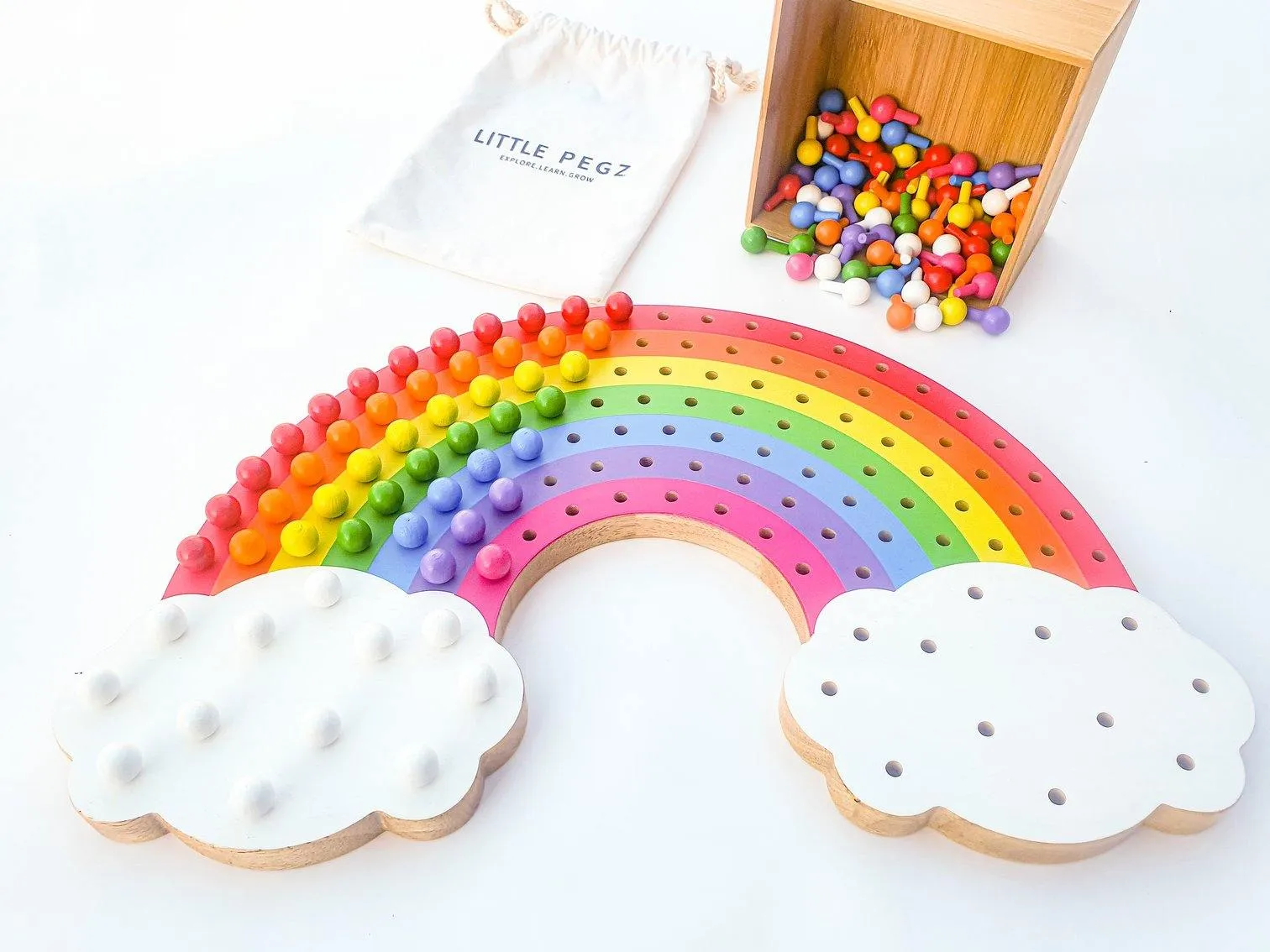 Little Pegs Rainbow Peg Boards Australian Early Educational Toys