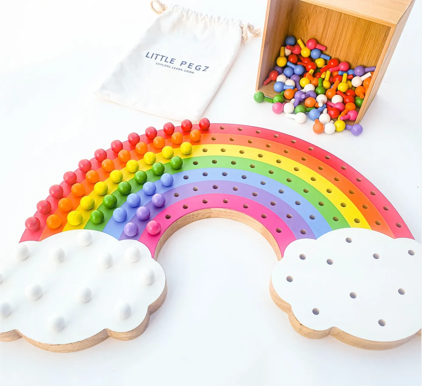 Little Pegs Rainbow Peg Boards Australian Early Educational Toys