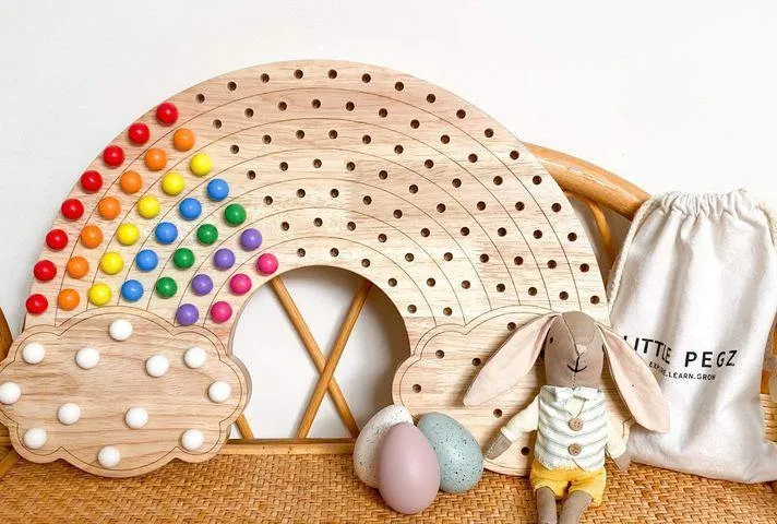 Little Pegs Rainbow Peg Boards Australian Early Educational Toys