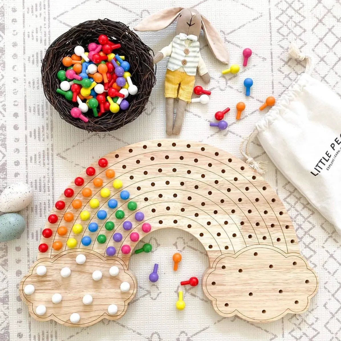 Little Pegs Rainbow Peg Boards Australian Early Educational Toys