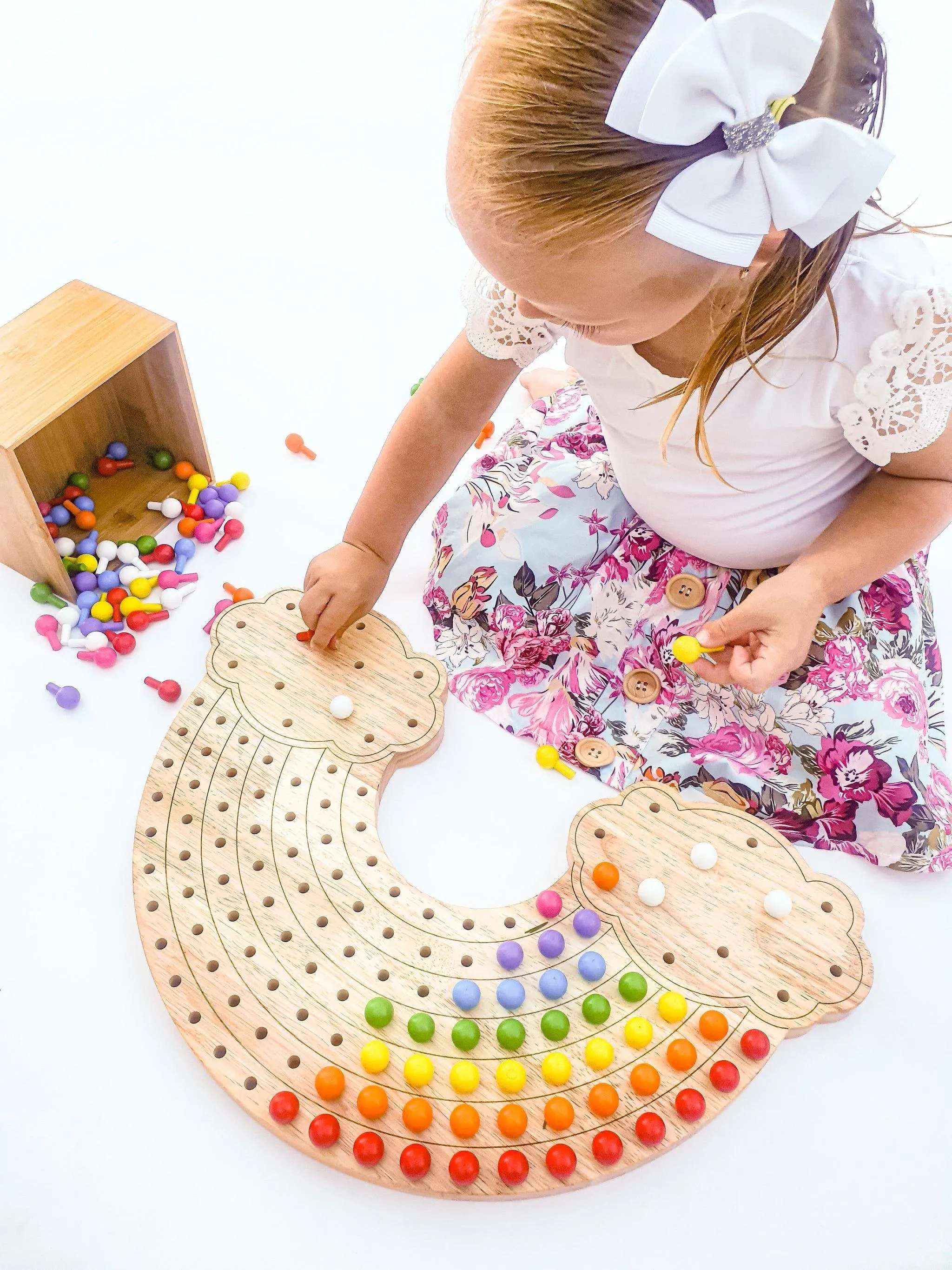 Little Pegs Rainbow Peg Boards Australian Early Educational Toys
