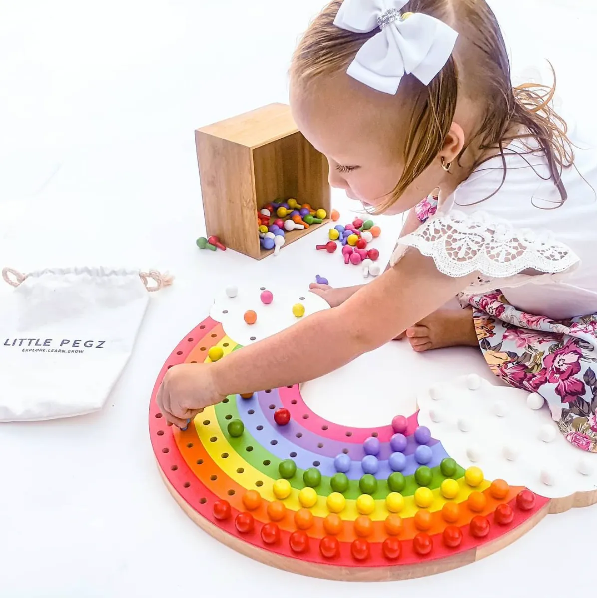 Little Pegs Rainbow Peg Boards Australian Early Educational Toys